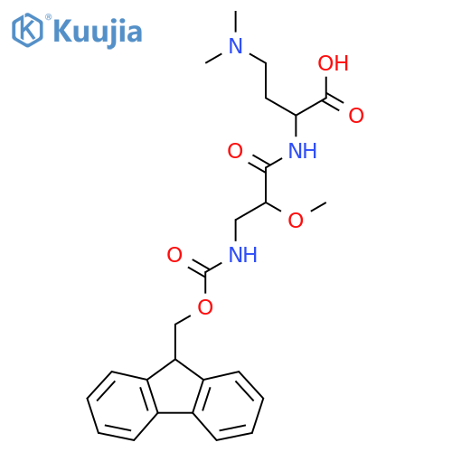 4-(dimethylamino)-2-3-({(9H-fluoren-9-yl)methoxycarbonyl}amino)-2-methoxypropanamidobutanoic acid structure
