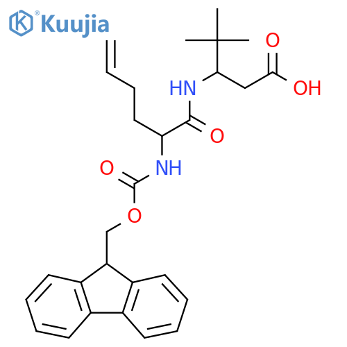 3-2-({(9H-fluoren-9-yl)methoxycarbonyl}amino)hex-5-enamido-4,4-dimethylpentanoic acid structure