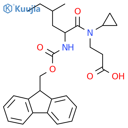 3-N-cyclopropyl-2-({(9H-fluoren-9-yl)methoxycarbonyl}amino)-4-methylhexanamidopropanoic acid structure