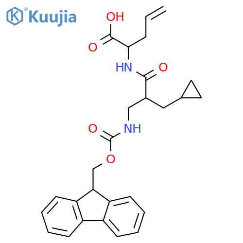 2-2-(cyclopropylmethyl)-3-({(9H-fluoren-9-yl)methoxycarbonyl}amino)propanamidopent-4-enoic acid structure