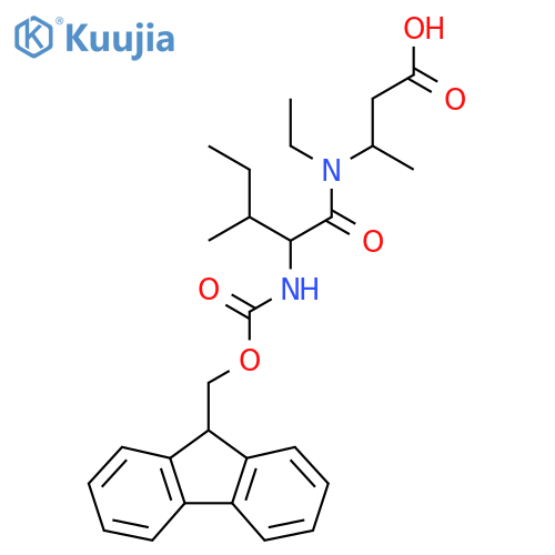 3-N-ethyl-2-({(9H-fluoren-9-yl)methoxycarbonyl}amino)-3-methylpentanamidobutanoic acid structure