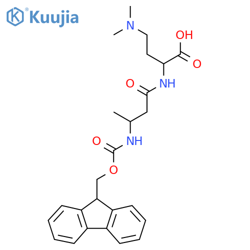 4-(dimethylamino)-2-3-({(9H-fluoren-9-yl)methoxycarbonyl}amino)butanamidobutanoic acid structure