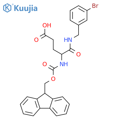 4-{(3-bromophenyl)methylcarbamoyl}-4-({(9H-fluoren-9-yl)methoxycarbonyl}amino)butanoic acid structure