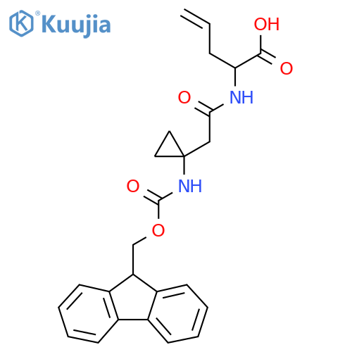 2-{2-1-({(9H-fluoren-9-yl)methoxycarbonyl}amino)cyclopropylacetamido}pent-4-enoic acid structure