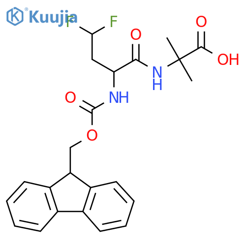 2-2-({(9H-fluoren-9-yl)methoxycarbonyl}amino)-4,4-difluorobutanamido-2-methylpropanoic acid structure