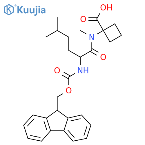 1-2-({(9H-fluoren-9-yl)methoxycarbonyl}amino)-N,5-dimethylhexanamidocyclobutane-1-carboxylic acid structure