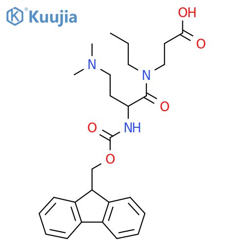 3-4-(dimethylamino)-2-({(9H-fluoren-9-yl)methoxycarbonyl}amino)-N-propylbutanamidopropanoic acid structure