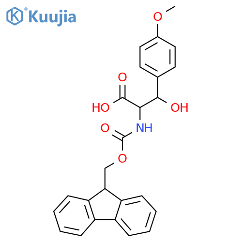 2-({(9H-fluoren-9-yl)methoxycarbonyl}amino)-3-hydroxy-3-(4-methoxyphenyl)propanoic acid structure