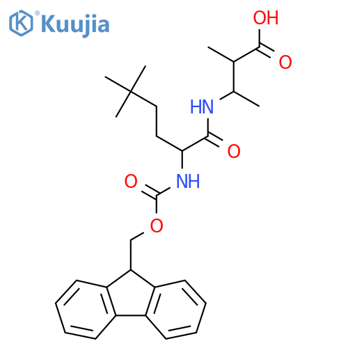 3-2-({(9H-fluoren-9-yl)methoxycarbonyl}amino)-5,5-dimethylhexanamido-2-methylbutanoic acid structure