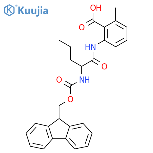 2-2-({(9H-fluoren-9-yl)methoxycarbonyl}amino)pentanamido-6-methylbenzoic acid structure
