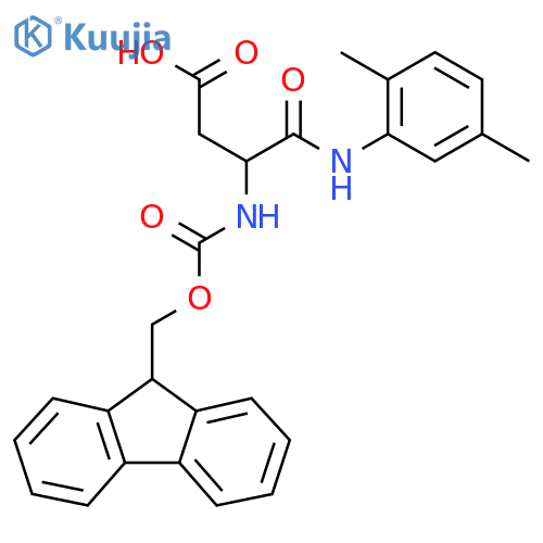 3-(2,5-dimethylphenyl)carbamoyl-3-({(9H-fluoren-9-yl)methoxycarbonyl}amino)propanoic acid structure