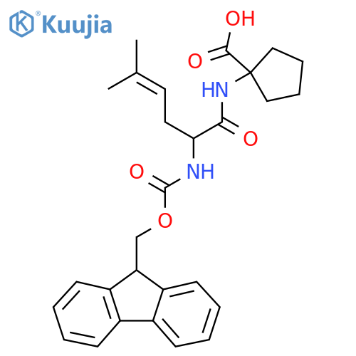 1-2-({(9H-fluoren-9-yl)methoxycarbonyl}amino)-5-methylhex-4-enamidocyclopentane-1-carboxylic acid structure