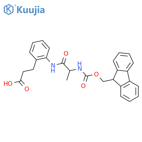 3-{2-2-({(9H-fluoren-9-yl)methoxycarbonyl}amino)propanamidophenyl}propanoic acid structure