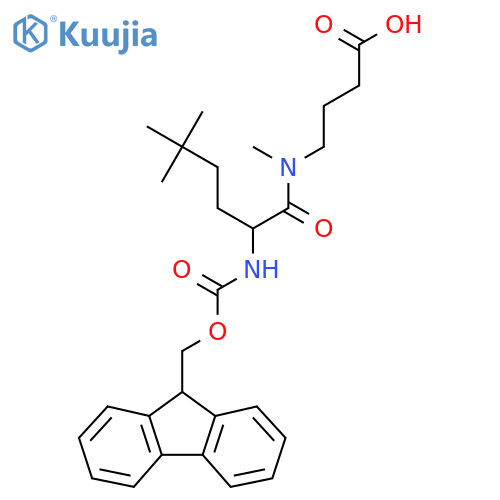4-2-({(9H-fluoren-9-yl)methoxycarbonyl}amino)-N,5,5-trimethylhexanamidobutanoic acid structure