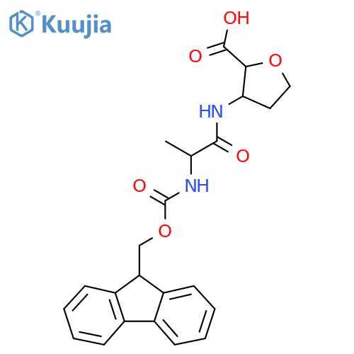 3-2-({(9H-fluoren-9-yl)methoxycarbonyl}amino)propanamidooxolane-2-carboxylic acid structure