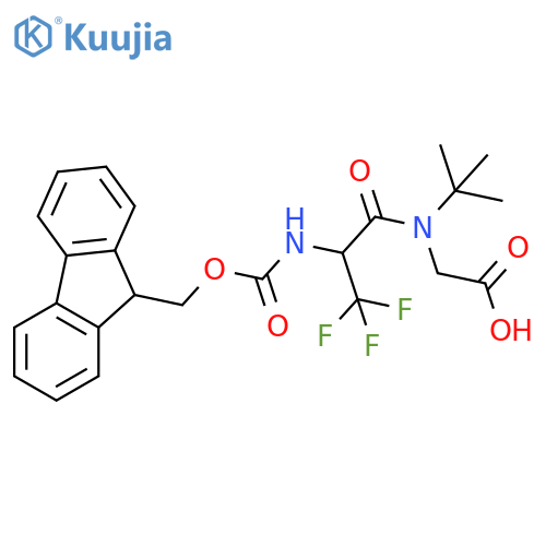 2-N-tert-butyl-2-({(9H-fluoren-9-yl)methoxycarbonyl}amino)-3,3,3-trifluoropropanamidoacetic acid structure