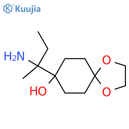 8-(2-aminobutan-2-yl)-1,4-dioxaspiro4.5decan-8-ol structure