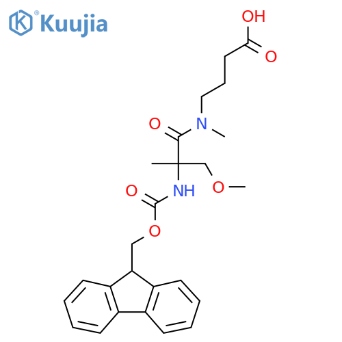 4-2-({(9H-fluoren-9-yl)methoxycarbonyl}amino)-2-(methoxymethyl)-N-methylpropanamidobutanoic acid structure