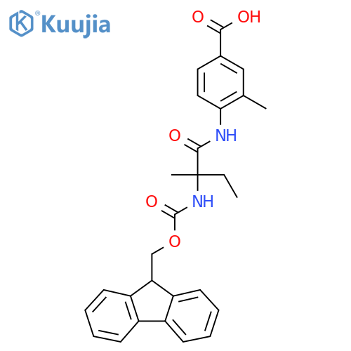 4-[2-({[(9H-fluoren-9-yl)methoxy]carbonyl}amino)-2-methylbutanamido]-3-methylbenzoic acid structure