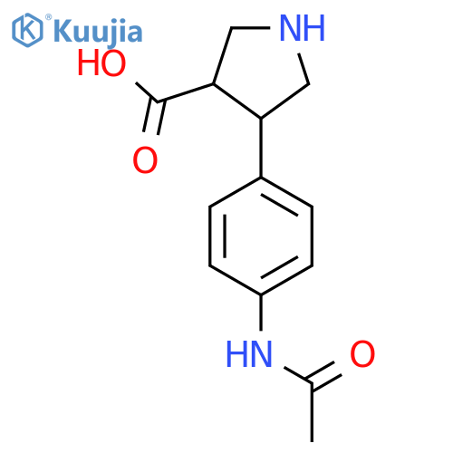 4-(4-acetamidophenyl)pyrrolidine-3-carboxylic acid structure