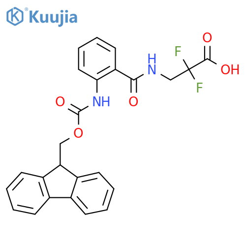 3-{2-({(9H-fluoren-9-yl)methoxycarbonyl}amino)phenylformamido}-2,2-difluoropropanoic acid structure
