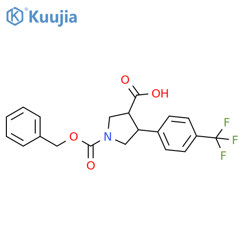 1-(benzyloxy)carbonyl-4-4-(trifluoromethyl)phenylpyrrolidine-3-carboxylic acid structure