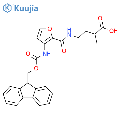 4-{3-({(9H-fluoren-9-yl)methoxycarbonyl}amino)furan-2-ylformamido}-2-methylbutanoic acid structure