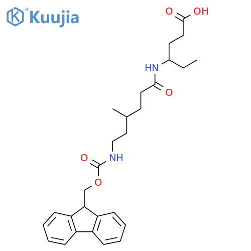 4-6-({(9H-fluoren-9-yl)methoxycarbonyl}amino)-4-methylhexanamidohexanoic acid structure