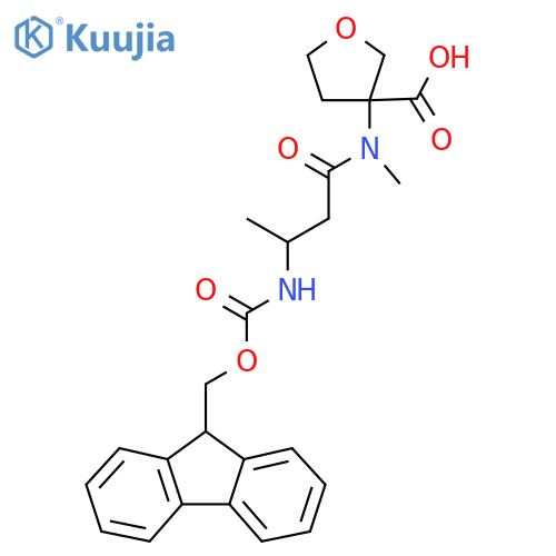 3-3-({(9H-fluoren-9-yl)methoxycarbonyl}amino)-N-methylbutanamidooxolane-3-carboxylic acid structure