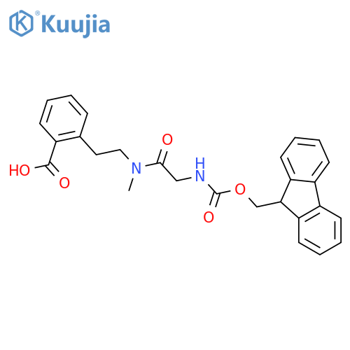2-{2-2-({(9H-fluoren-9-yl)methoxycarbonyl}amino)-N-methylacetamidoethyl}benzoic acid structure
