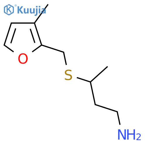3-{(3-methylfuran-2-yl)methylsulfanyl}butan-1-amine structure