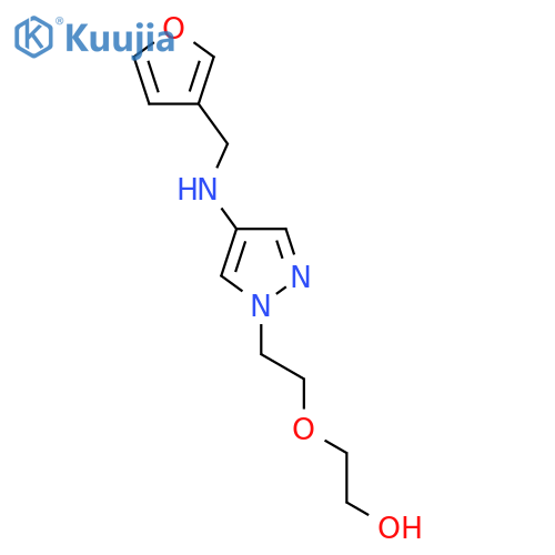 2-2-(4-{(furan-3-yl)methylamino}-1H-pyrazol-1-yl)ethoxyethan-1-ol structure