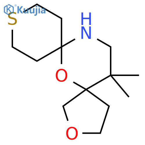 15,15-dimethyl-2,6-dioxa-10-thia-13-azadispiro4.1.5^{7}.3^{5}pentadecane structure