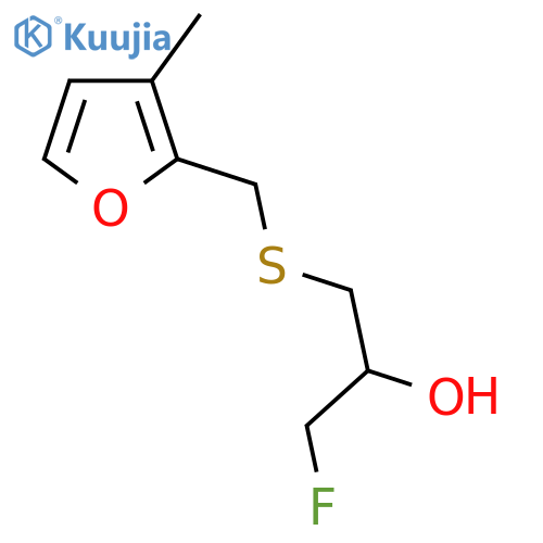 1-fluoro-3-{(3-methylfuran-2-yl)methylsulfanyl}propan-2-ol structure