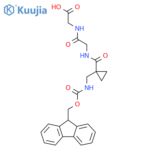 2-2-({1-({(9H-fluoren-9-yl)methoxycarbonyl}amino)methylcyclopropyl}formamido)acetamidoacetic acid structure