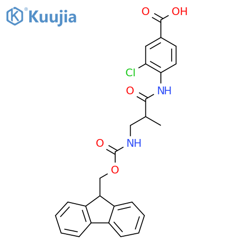 3-chloro-4-3-({(9H-fluoren-9-yl)methoxycarbonyl}amino)-2-methylpropanamidobenzoic acid structure