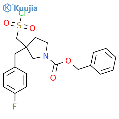 benzyl 3-(chlorosulfonyl)methyl-3-(4-fluorophenyl)methylpyrrolidine-1-carboxylate structure