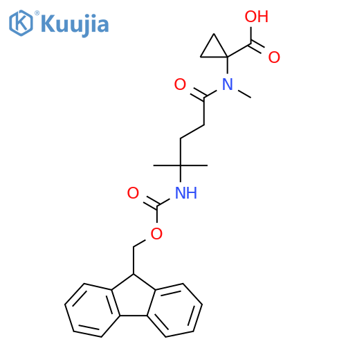 1-4-({(9H-fluoren-9-yl)methoxycarbonyl}amino)-N,4-dimethylpentanamidocyclopropane-1-carboxylic acid structure