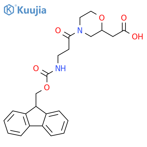 2-{4-3-({(9H-fluoren-9-yl)methoxycarbonyl}amino)propanoylmorpholin-2-yl}acetic acid structure