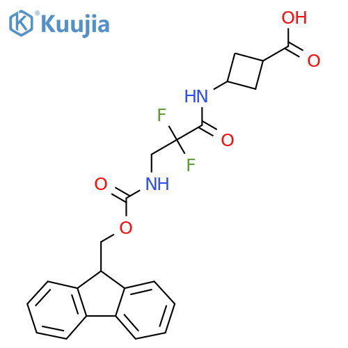 3-3-({(9H-fluoren-9-yl)methoxycarbonyl}amino)-2,2-difluoropropanamidocyclobutane-1-carboxylic acid structure