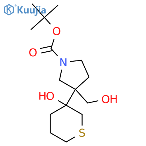 tert-butyl 3-(hydroxymethyl)-3-(3-hydroxythian-3-yl)pyrrolidine-1-carboxylate structure