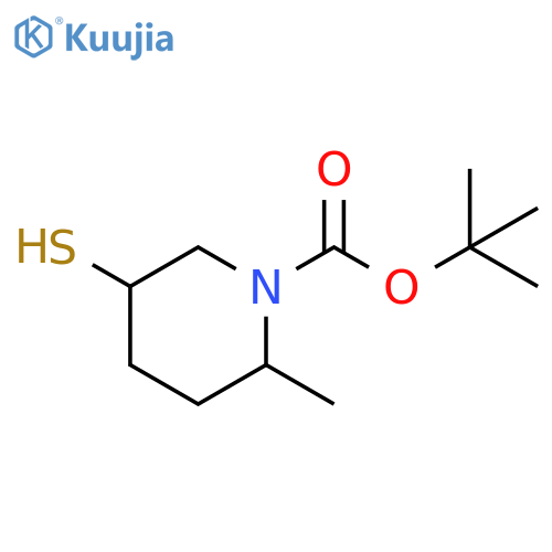tert-butyl 2-methyl-5-sulfanylpiperidine-1-carboxylate, Mixture of diastereomers structure