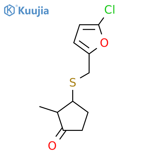 3-{(5-chlorofuran-2-yl)methylsulfanyl}-2-methylcyclopentan-1-one structure