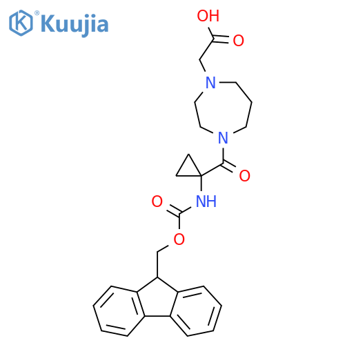 2-{4-1-({(9H-fluoren-9-yl)methoxycarbonyl}amino)cyclopropanecarbonyl-1,4-diazepan-1-yl}acetic acid structure