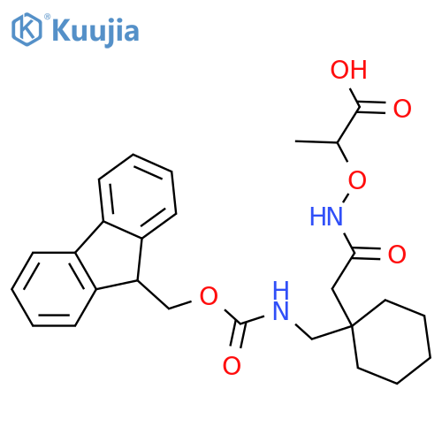 2-(2-{1-({(9H-fluoren-9-yl)methoxycarbonyl}amino)methylcyclohexyl}acetamido)oxypropanoic acid structure