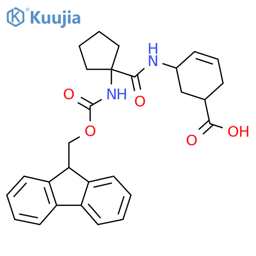 5-1-({(9H-fluoren-9-yl)methoxycarbonyl}amino)cyclopentaneamidocyclohex-3-ene-1-carboxylic acid structure