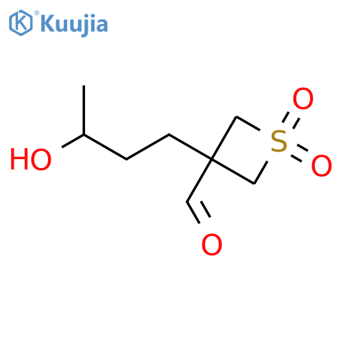 3-(3-hydroxybutyl)-1,1-dioxo-1lambda6-thietane-3-carbaldehyde structure