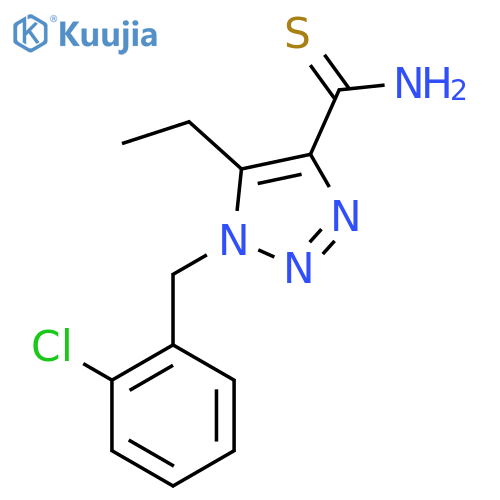 1-(2-chlorophenyl)methyl-5-ethyl-1H-1,2,3-triazole-4-carbothioamide structure