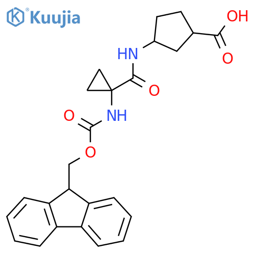 3-1-({(9H-fluoren-9-yl)methoxycarbonyl}amino)cyclopropaneamidocyclopentane-1-carboxylic acid structure