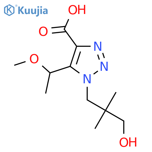 1-(3-hydroxy-2,2-dimethylpropyl)-5-(1-methoxyethyl)-1H-1,2,3-triazole-4-carboxylic acid structure